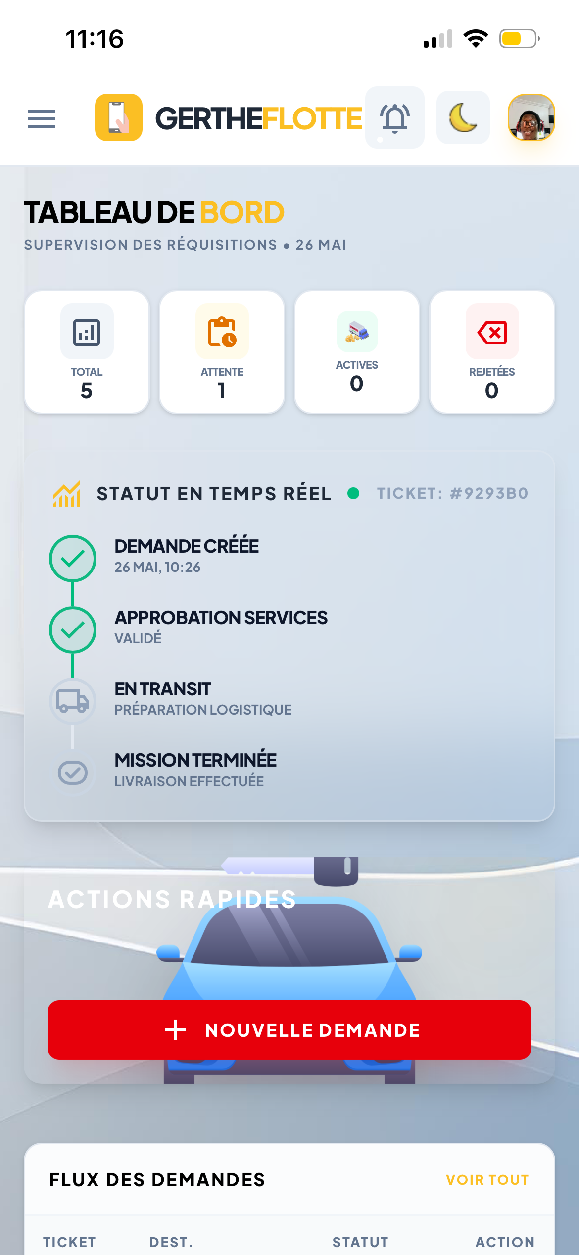 Ecran Client - Suivi