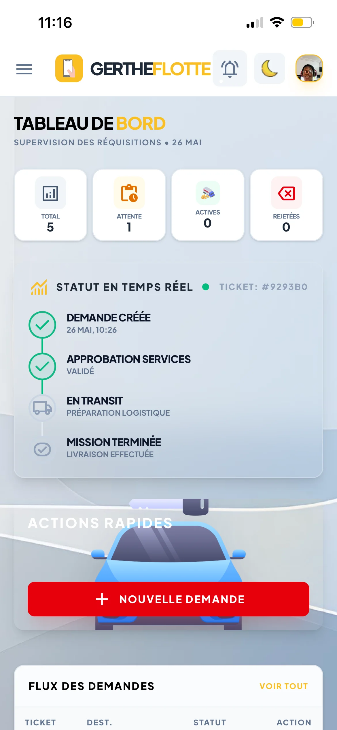 Ecran Client - Suivi